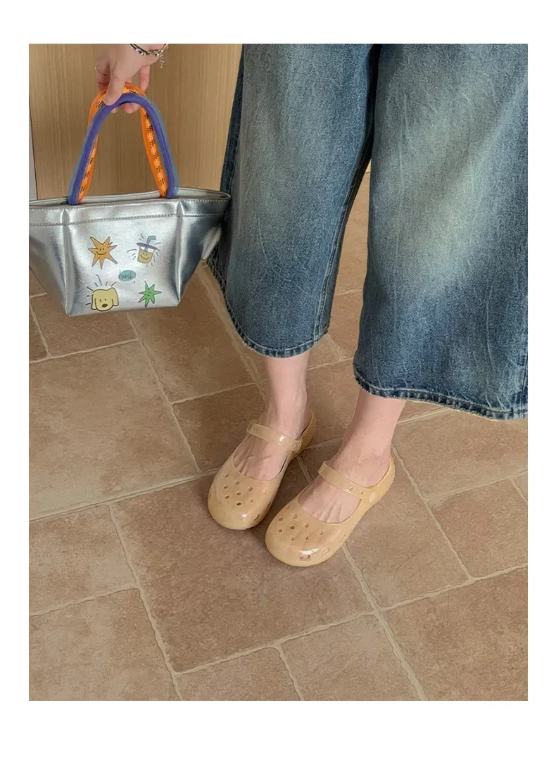 SHAJI Sommer Damen Kristall-Ballett-Clogs Runde Zehenpartie Süße Japanische EVA Anti-Rutsch-Sandalen Reise Alltag Pendeln Studenten-Slides – Detail 8