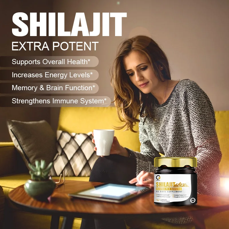 Integratori minerali originali in resina Shilajit di elevata purezza con 85 + tracce di minerali e acido fulvico per la resistenza energetica dell'uomo