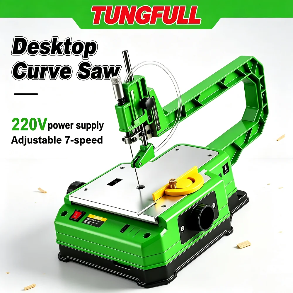 220V Desktop Curve Scroll Saw Benchtop Electric Cutting Saw Machine Multifunctional Precise Jig Saw For DIY Craft Wood Plastic