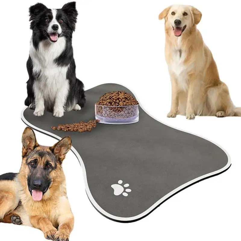 Dog Food Mat Waterproof Cat Litter Splash Proof Mat Dog Carpet Rug With Bone Shape For Food And Water Pet Supplies For Puppy