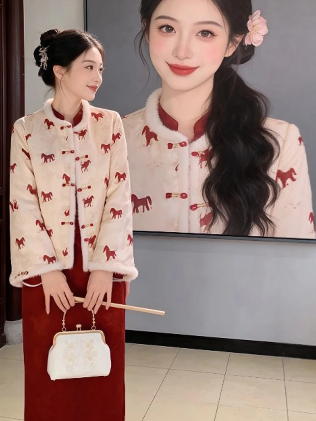 

Новинка 2026 года, женская хлопковая куртка Thiened, зимняя верхняя одежда в стиле ретро, модный дизайн с принтом, корейское хлопковое пальто для поездок на работу