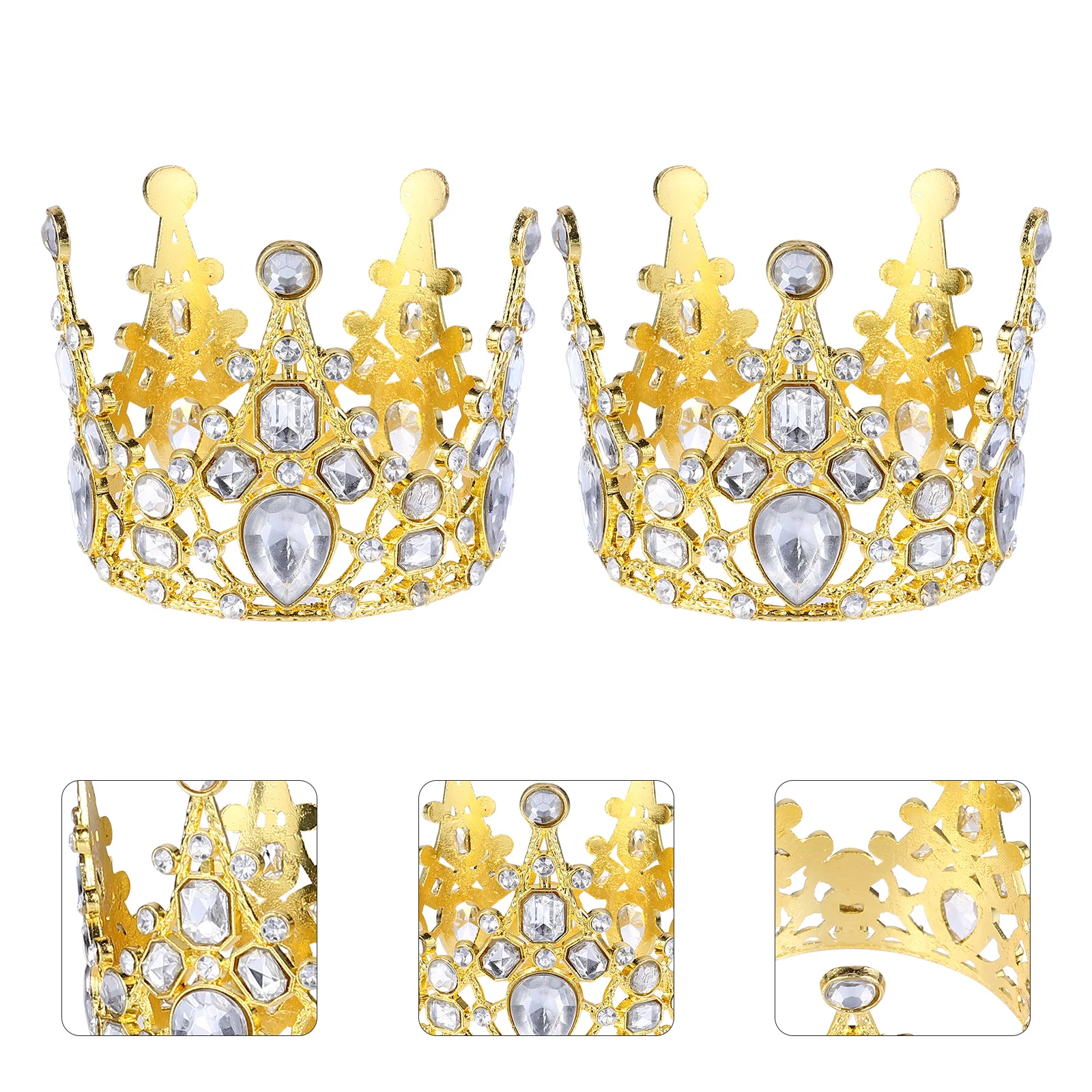 

2pcs Birthday Party Decoration Rhinestone Cupcake Toppers For Baby Shower Kids Cake Ornament Wedding Dessert Topper Party Decor