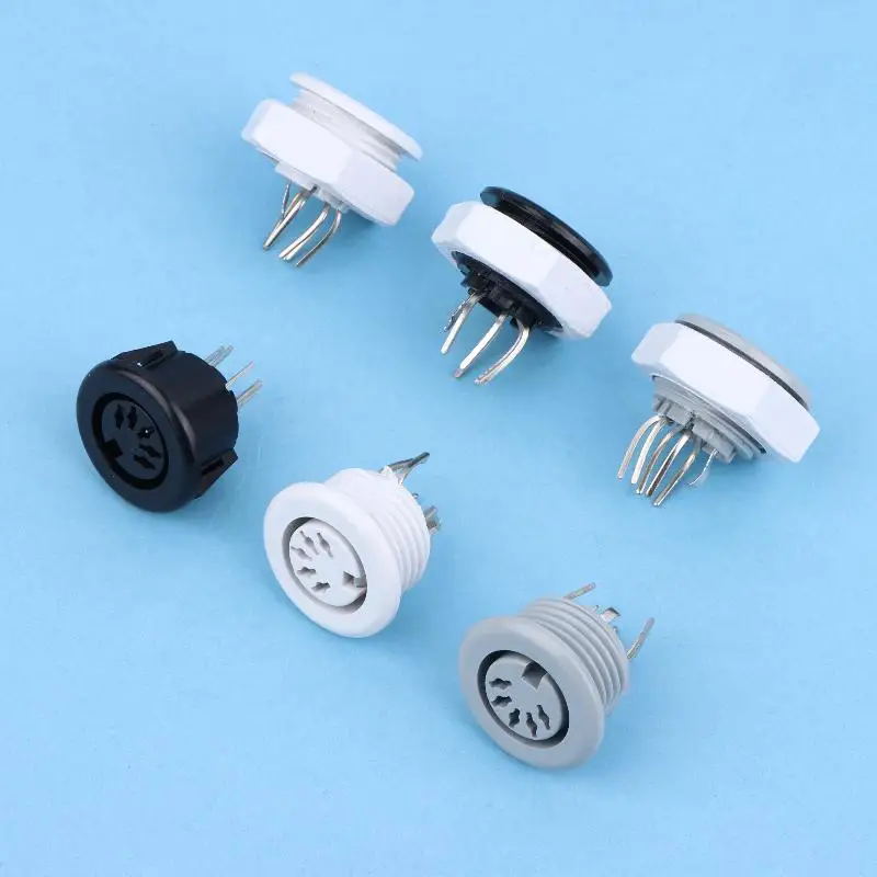 2/5Pcs DIN 5P Female Jack Cable Connector With S Terminals Keyboard Panel Mount Solder Chassis Socket Adapter Accessories Gift