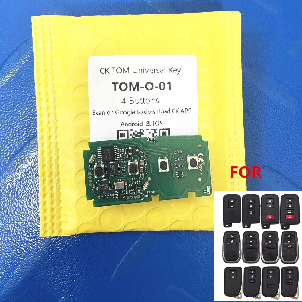 

CK TOM Series Universal Key TOM-O-01 For Toyota RAV4 Hilux Land Cruiser Lexus RX350 Support 8A/4D Smart PCB Remote Circuit PCB