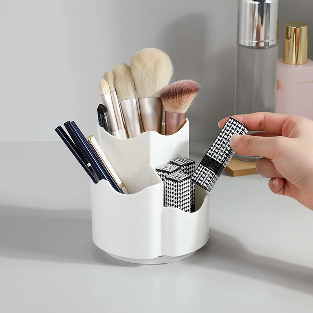 2-teiliger drehbarer Organizer mit breiter Öffnung, hält Make-up-Pinsel, Eyeliner, Bleistifte, Aufbewahrungsbecher für Schreibtisch, Kommode, Zuhause