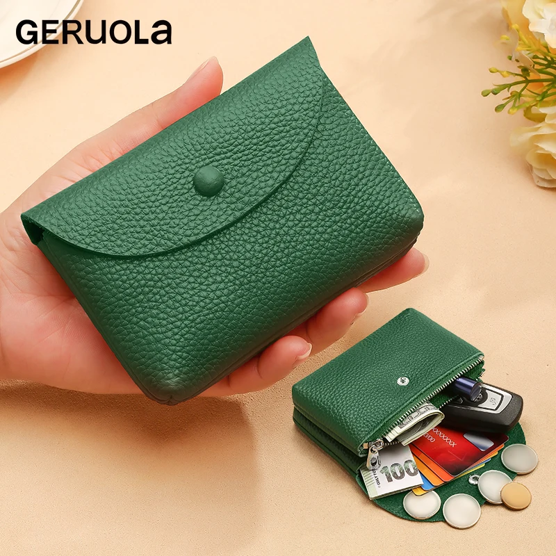 New Minimalist Mini Wallet for Women RFID-Protected Foldable Ultra-Thin Genuine Leather Coin Purse