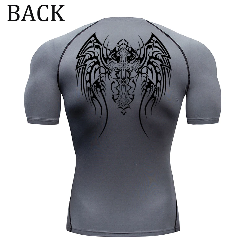 New Compression T Shirt Men Summer Sportswear Running T-shirt Elastic Quick Drny Sport Tops Tee Athletic Gym Workout Shirts Men