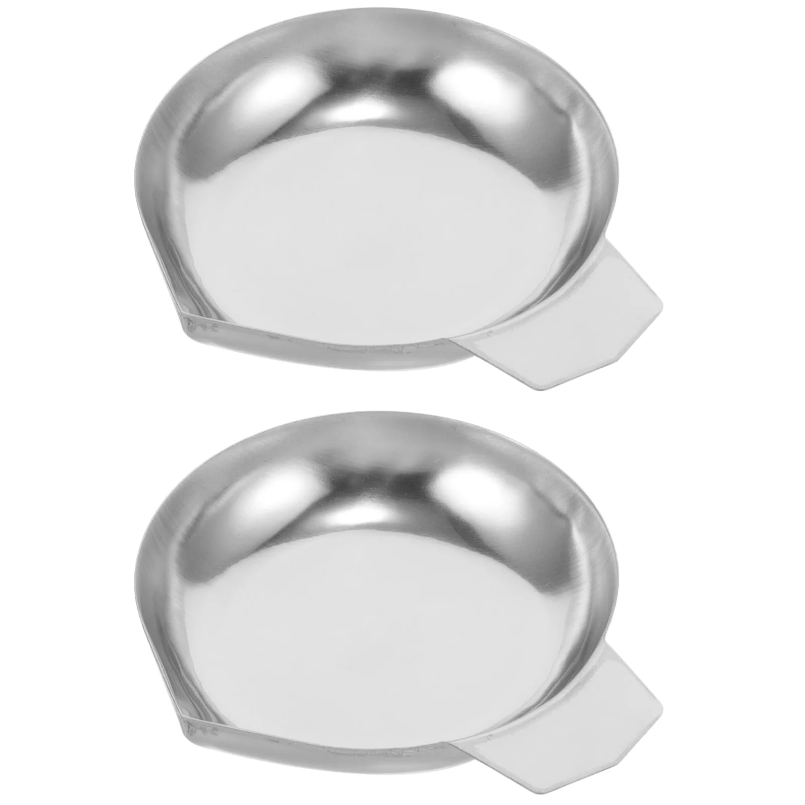 2 Pcs Diamond Weighing Pan Digital Scale Metal Tray Jewelry Powder Dish Stainless Steel