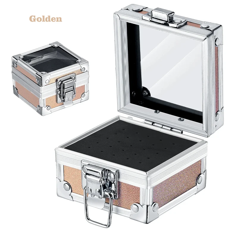 1 Stücke Professionelle Nagelbohrer Halter Box mit 25 Löchern Aluminium Display Aufbewahrungsbox Container für Acryl Nail art Werkzeuge – Detail 7