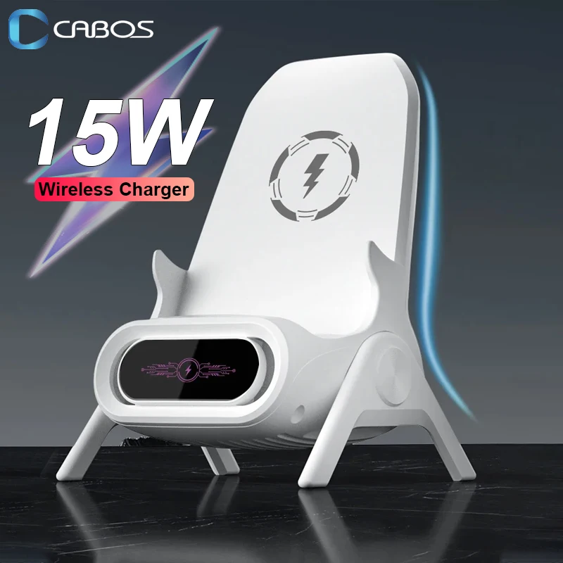 15W Wireless Charging Phone Holder For iPhone 13 14 15 Pro Max Samsung S23 S22 Xiaomi mi 13 14 Fast Charging Dock Station