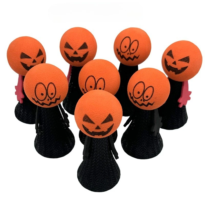 5PCS Bouncing Elf Halloween Jumping Pumpkin Finger Puppet Fun Action Figure Toy Gift