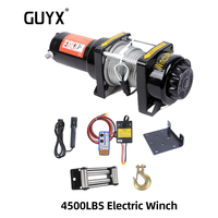 4500LBS 12V Off-road Vehicle Self-rescue Vehicle Winch Hoisting Submersible Electric Winch 24V Vehicle-mounted Small Crane