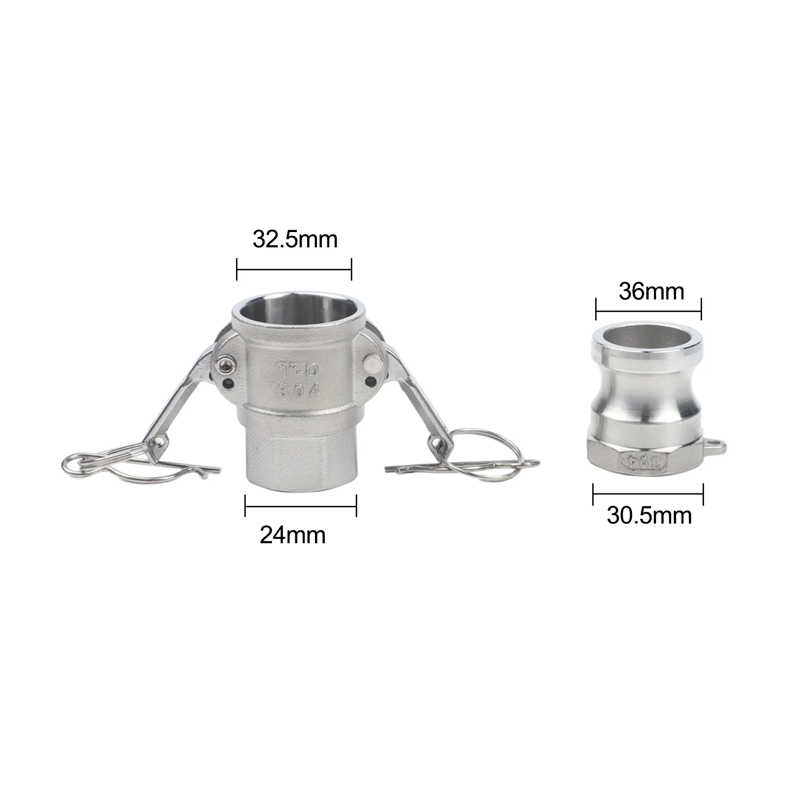 2PCS Aluminum Cam Lock Fittings with Cam and Groove Design and Female NPT Thread for Industrial Hose and Pipe Systems