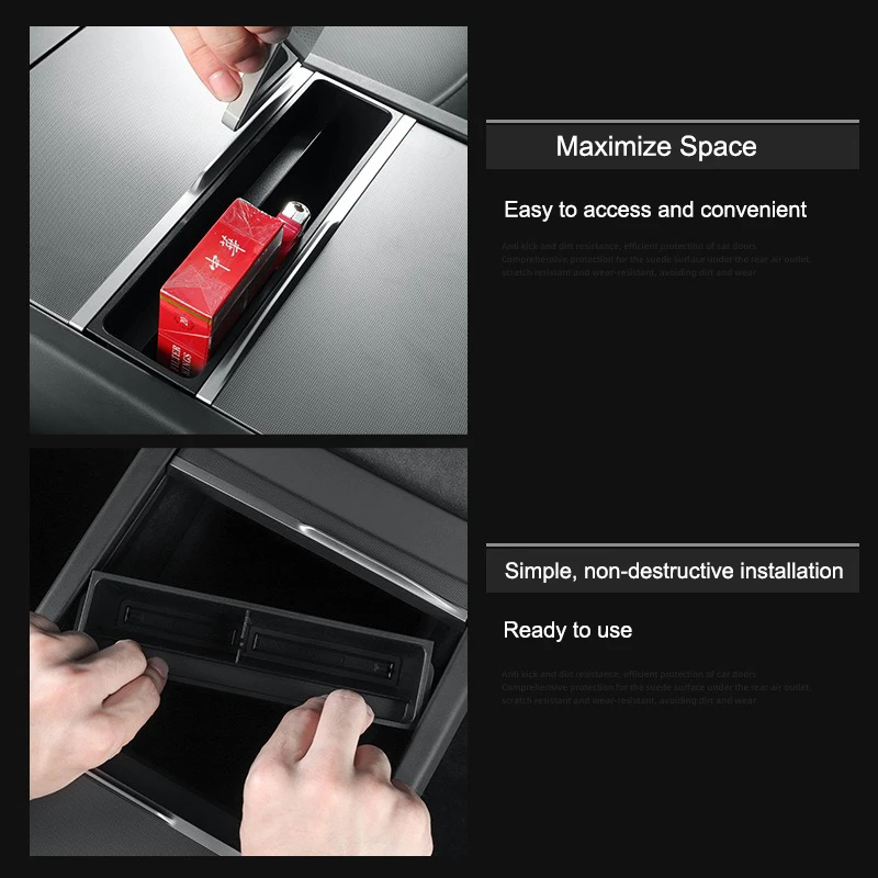 For Tesla Model 3 Highland Center Console Organizer Storage Box Hidden Phone Charging Box Extended Storage Box Car Accessories