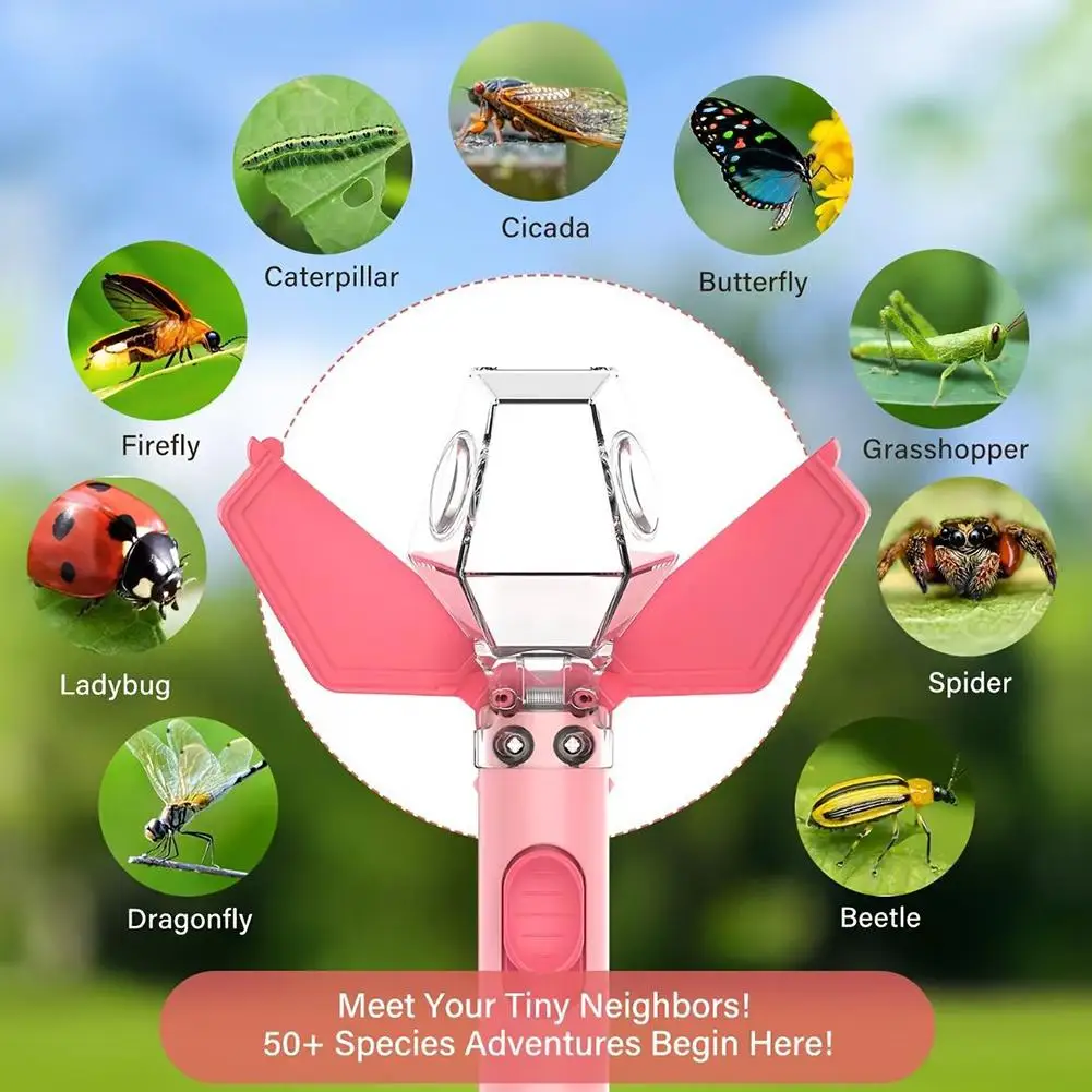 Multifunctional Portable Insect Catcher Safe Release Mechanism Push Type Handheld Insect Trap Comfortable Grip Garden Accessory
