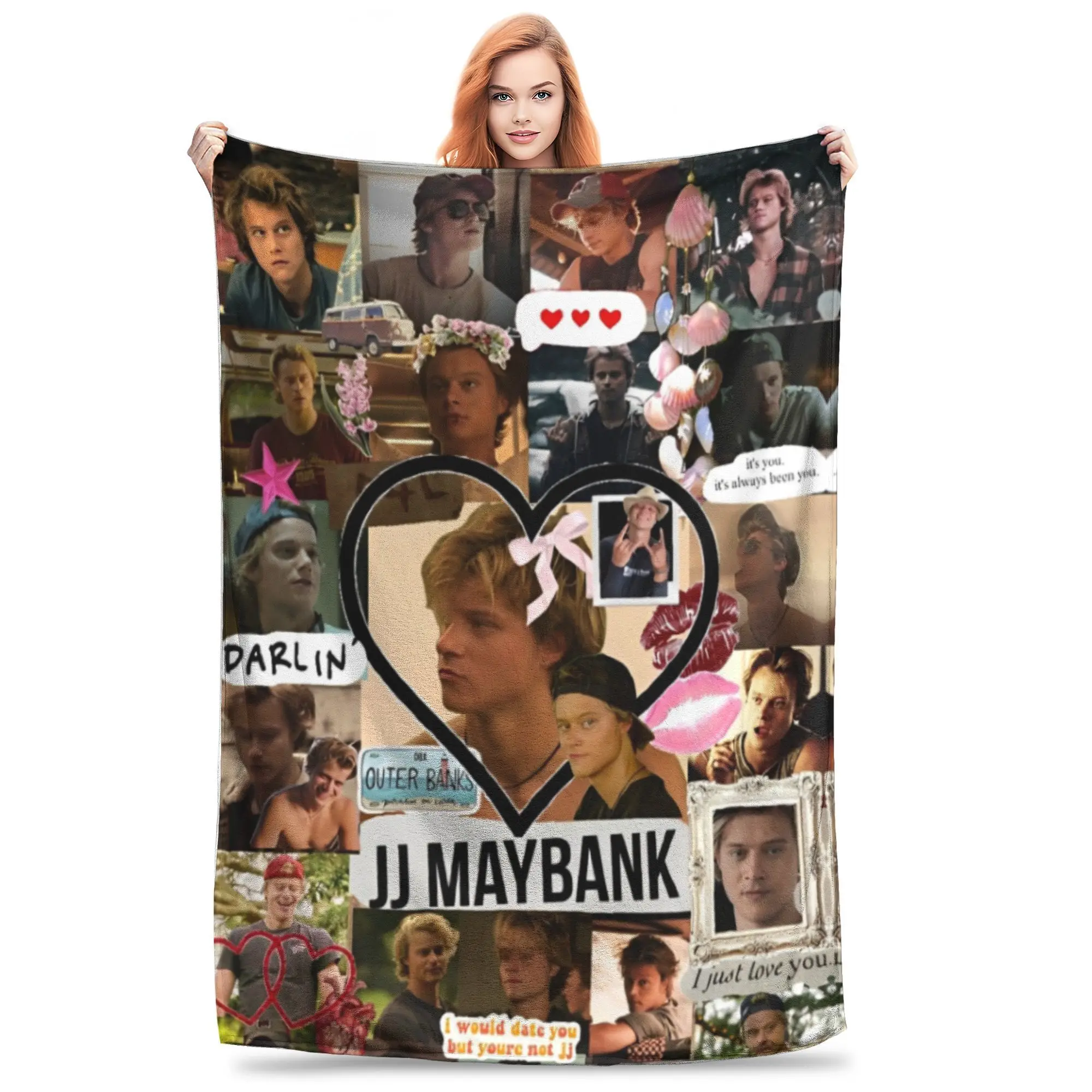 JJ Maybank Outerbanks Blanket Velvet Air Conditioning TV Series Multifunction Warm Throw Blankets for Home Couch Bedspread