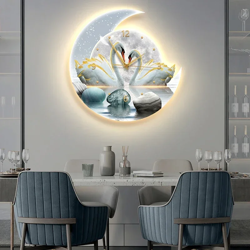 Italian Living Room Wall Clock Mural Luxury Nordic Minimalist Silent Wall Watch Creative Fashion Modern Aesthetic Wall Decor