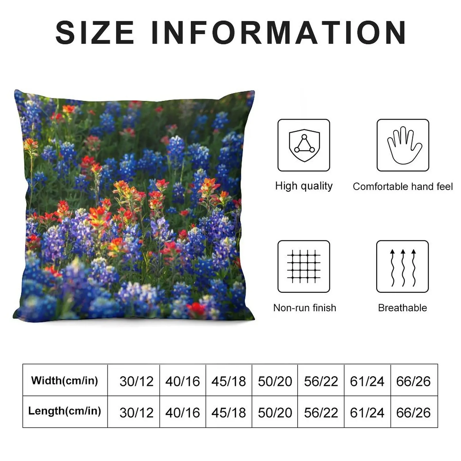 Wonderful Wildflowers - Bluebonnets and Indian Paintbrush on a Spring Day in Texas Throw Pillow Pillows Aesthetic pillow