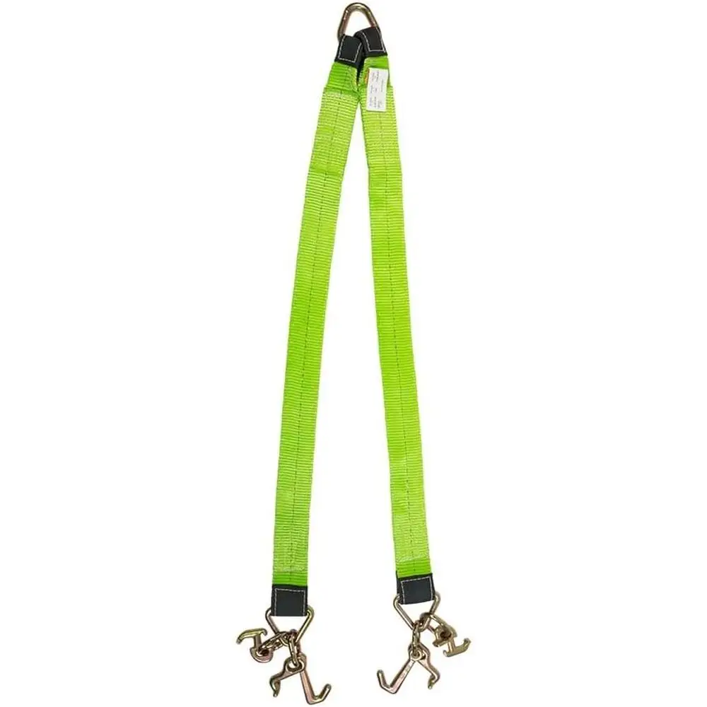 

3 x 48 High Visibility Green Recovery Straps with Reinforced Web and 5400 lbs WLL for Towing