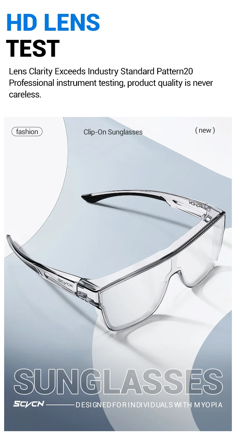 SCVCN-Brillen, die so konzipiert sind, dass sie über verschreibungspflichtigen photochromen Sportbrillen für Straßenfahrräder und Outdoor-Radfahren getragen werden können, HiKing Eyewear. – Detail 6