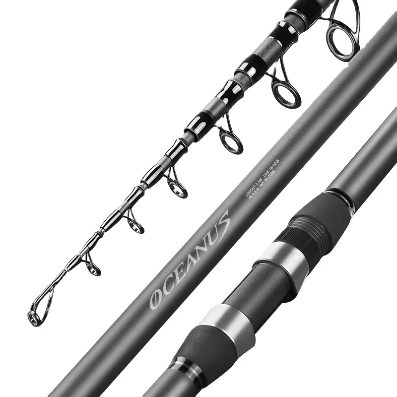 

High Quality Carbon Spinning Rod 2.4m-5.4m Super Light 5/6/7/8 Sections Telescopic Long Handle Carbon Fiber Fishing Rod