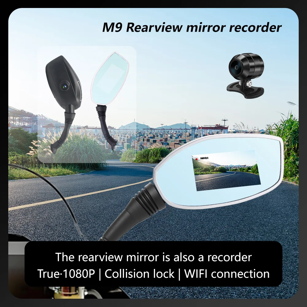 

Motorcycle Driving Video Recorder Dash Cam Waterproof 3 Inch Front+Rear View Dual Camera HD 1080P WiFi EIS Anti Shake Camcorder