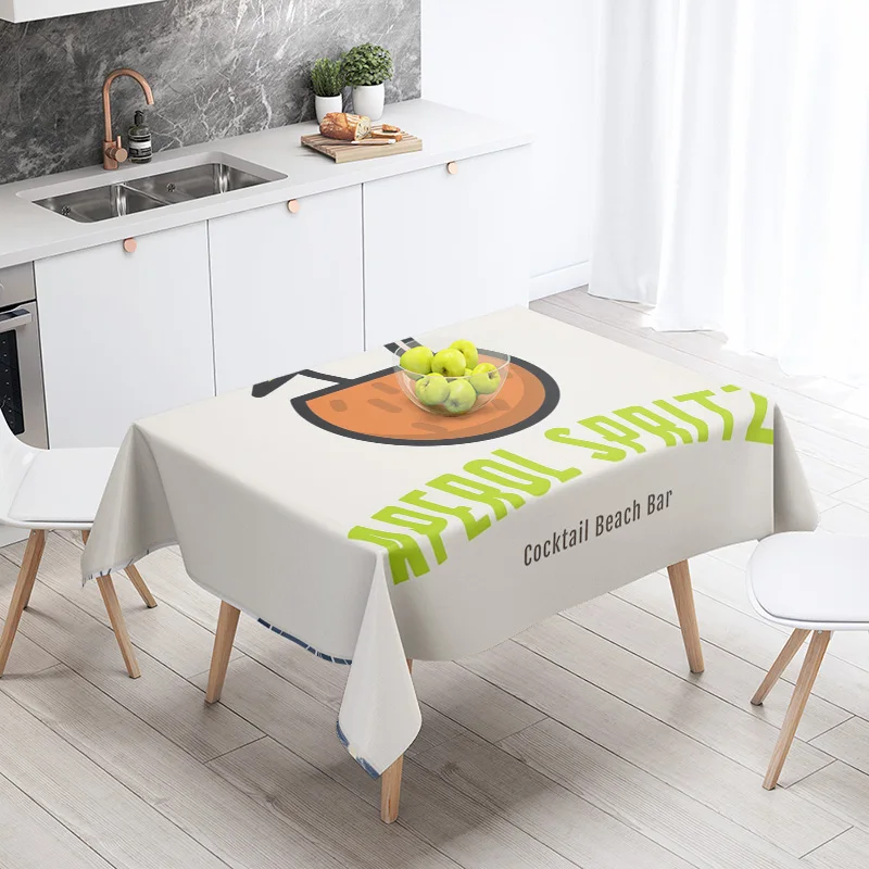 New Abstract Tea Tablecloth Waterproof and Oil-proof Dining Tablecloth Nordic Wind Bar Tablecloth Home Decoration
