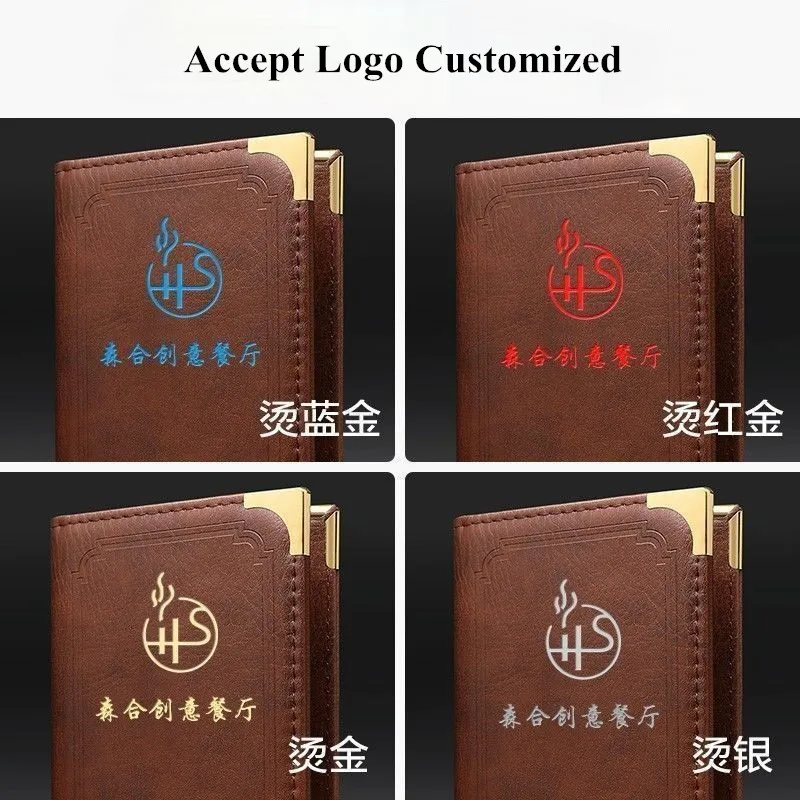 PU Leather Server Book Organizer Restaurant Guest Check Presenters Card Holder Menu Bill Receipt Holder Folder Sign Holder