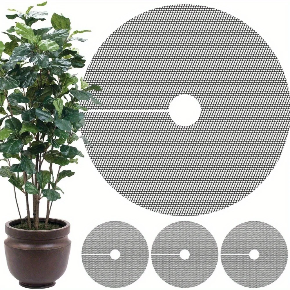 4 Pcs Cuttable Plant Pot Covers - Mesh Barrier Screens to Protect Plants From Cats, Ideal for Patio & Garden