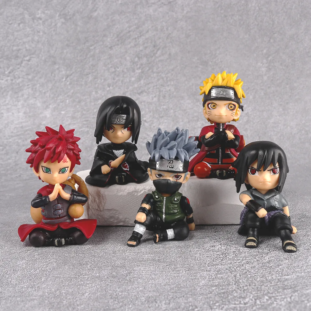 

5PCS 6cm Uzumaki Naruto Uchiha Sasuke Itachi Kakashi Gaara Action Figure Anime Figure Collection Figures Model Toys Doll Gift