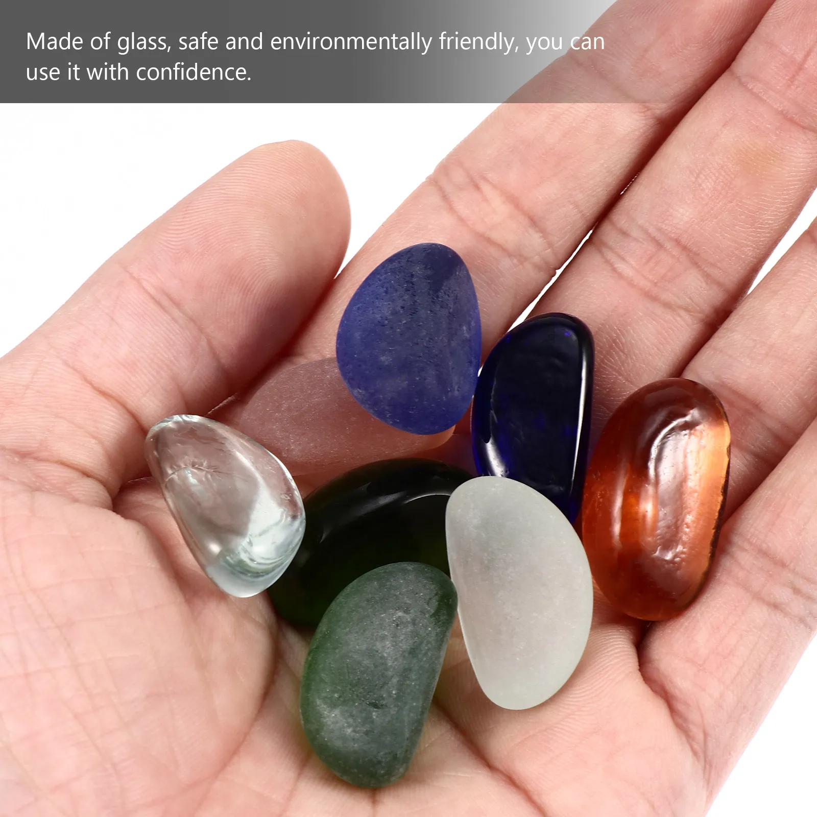 

1000G Frosted Glass Stones Decorative for Aquarium Fish Tank Water Feature Garden Pathway Wedding Centerpiece Ornament