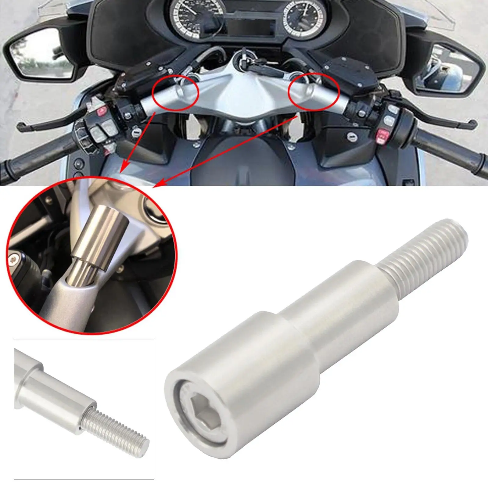 

Motorcycle Phone Stand Holder Handle Extension Bar for K1600GT R1200RT 14-20