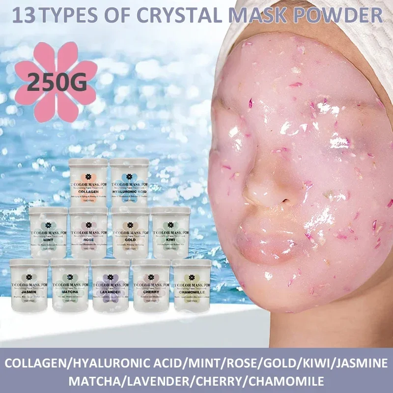 

Natural Soft Hydro Jelly Mask Powder Set Peel Off Rubber Facial Mask Jar SPA Whitening Rose Collagen Hyaluronic Acid Skincare