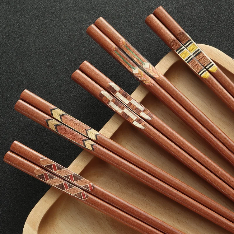 Light Luxury Sakura Wooden Chopsticks Set, Chinese Kitchen Wooden Cute Chopsticks, Japanese Kitchen Sushi Chopsticks