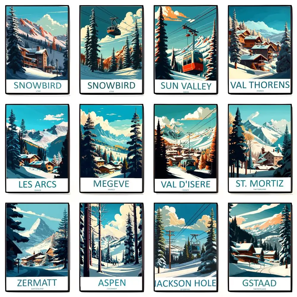 Majestic Nature Landscape S-Snow Mountain Scenery Poster High Quality Wall Artwork & Trendy Interior Home Decor