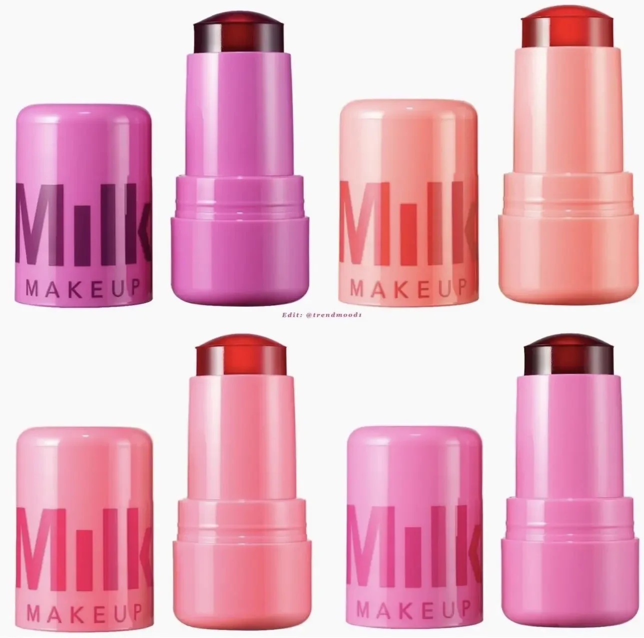 Milk Make Up New Jelly Tint Blush Stick Lip Cheek Eye Lip Tint 3 in 1 Transparent Lip Gloss Cream Blush Multi-usage Moisturizer