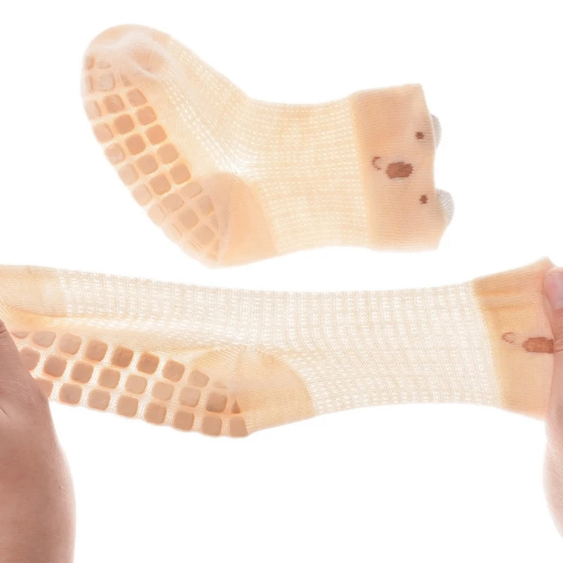 K5DD 3 paires chaussettes antidérapantes pour bébés, chaussettes d'apprentissage à marche pour nourrissons