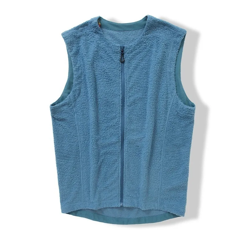 Outdoor Sports Mountaineering and Cycling Cationic Cotton Textured Wave-patterned Fleece Jacket for Men and Women Warmth Vest