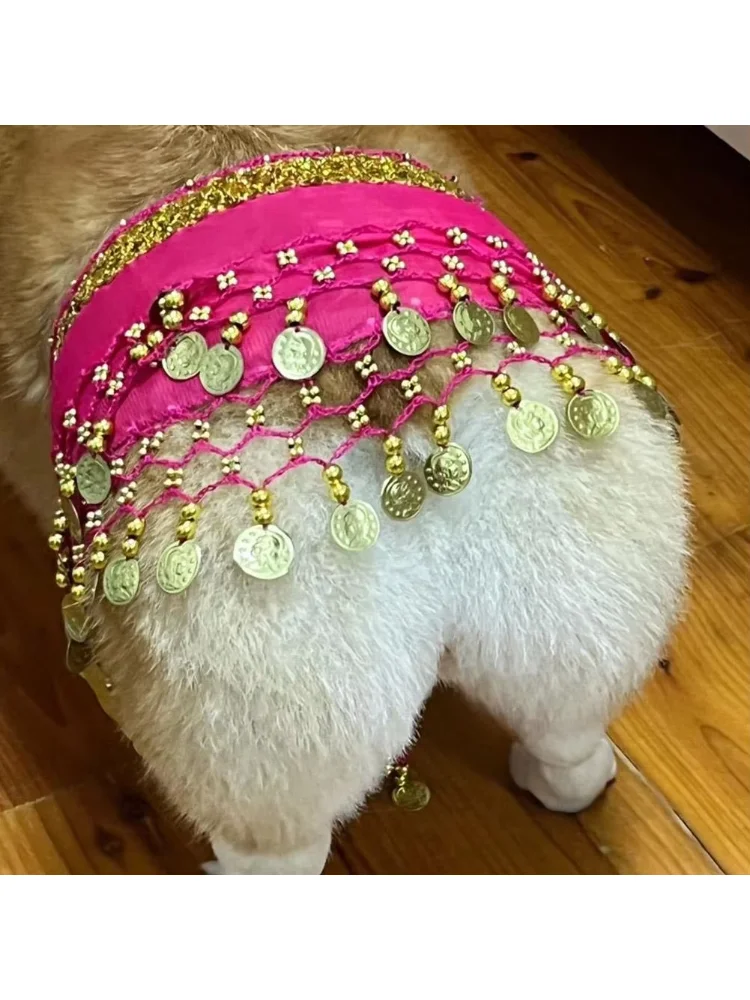 Dog Cosplay Booty Shake Dance Booty Towel Decoration Pet Clothes Hip Wrap Pet Dance Scarf Belt Dancing Skirts Pet Clothes Belly