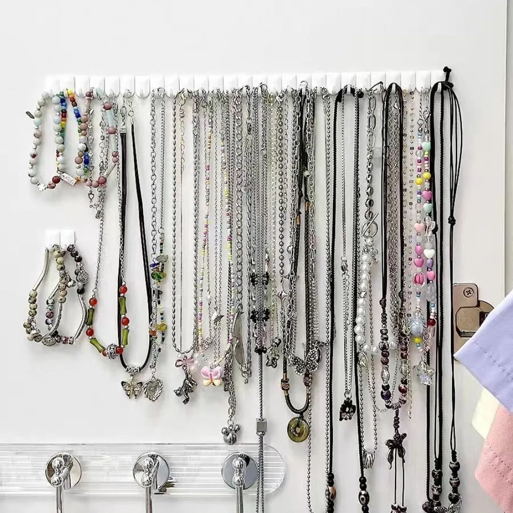 

9 шт./компл., полезная клейкая паста для хранения ювелирных изделий, настенная вешалка, белая вешалка для ожерелья, ABS, мини-дисплей, крючки для ювелирных изделий, серьги, кольцо