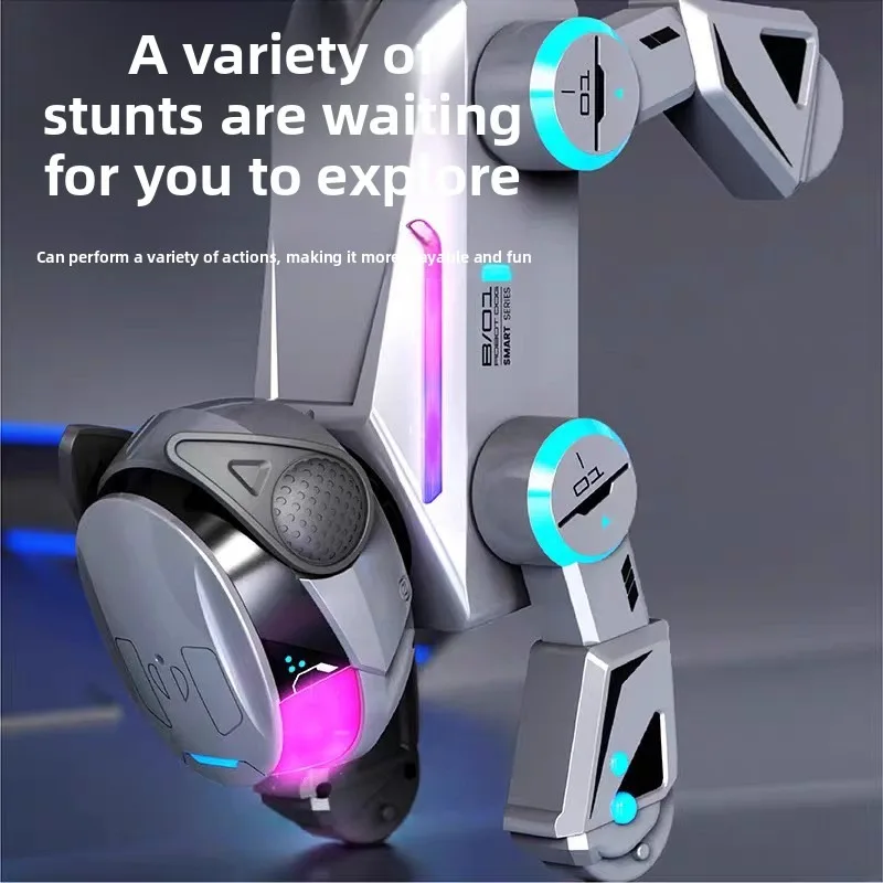 ของเล่นสุนัขหุ่นยนต์ RC - การเขียนโปรแกรมอัจฉริยะ, เสียงบลูทูธ, ลูกสุนัขดนตรีแสดงท่าผาดโผนแบบโต้ตอบอัจฉริยะ, ของเล่นของขวัญควบคุมระยะไกล