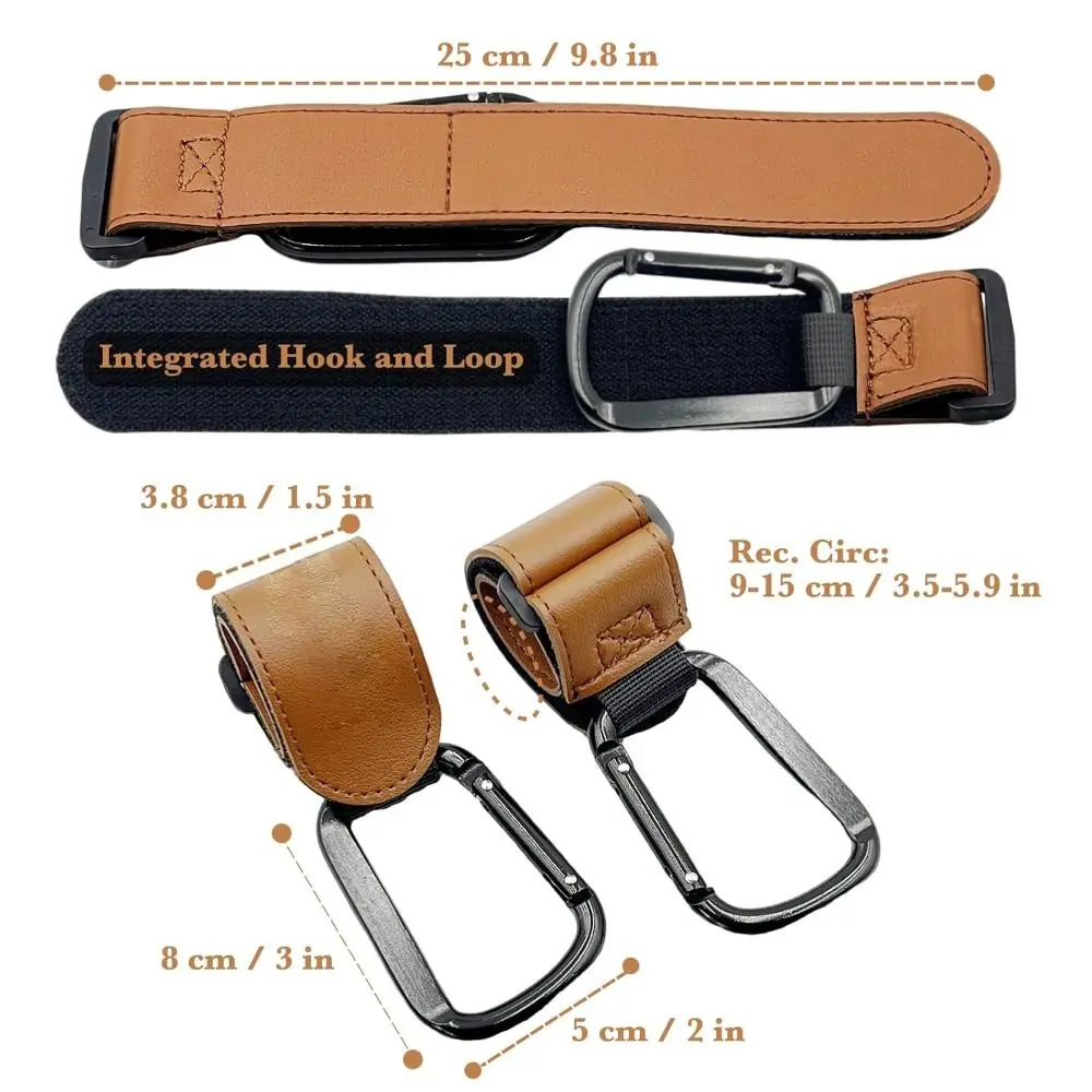 New Universal Stroller Hooks Brown Adjustable Stroller Ideal Stroller Accessories for Shopping