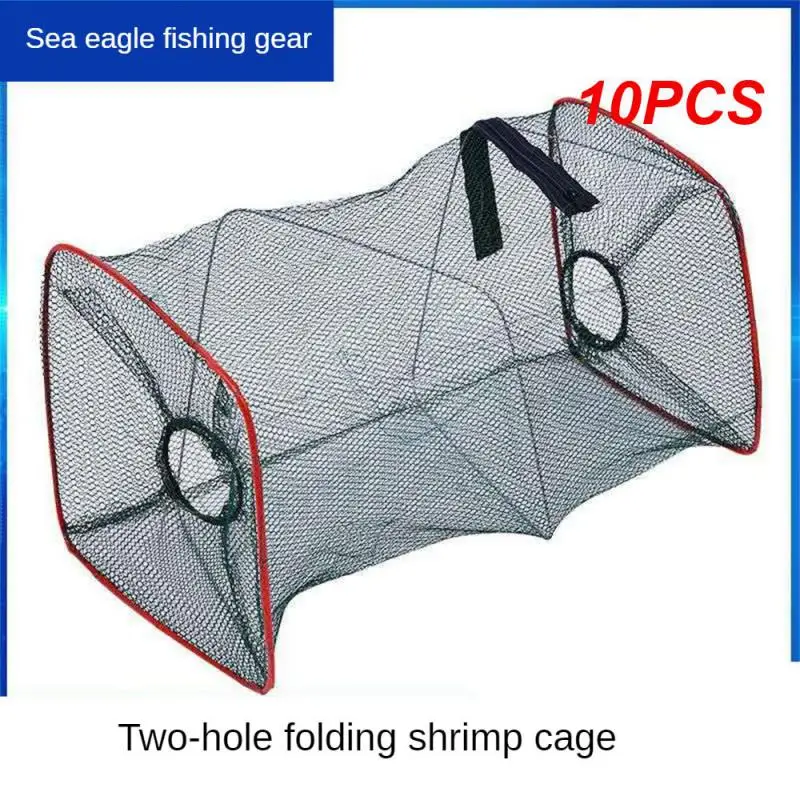 

10PCS Foldable Fishing Cage Net Fish Carp Bait Cage Shrimp Basket Fish Crayfish Lobsters Catcher Tank Trap Mesh Network