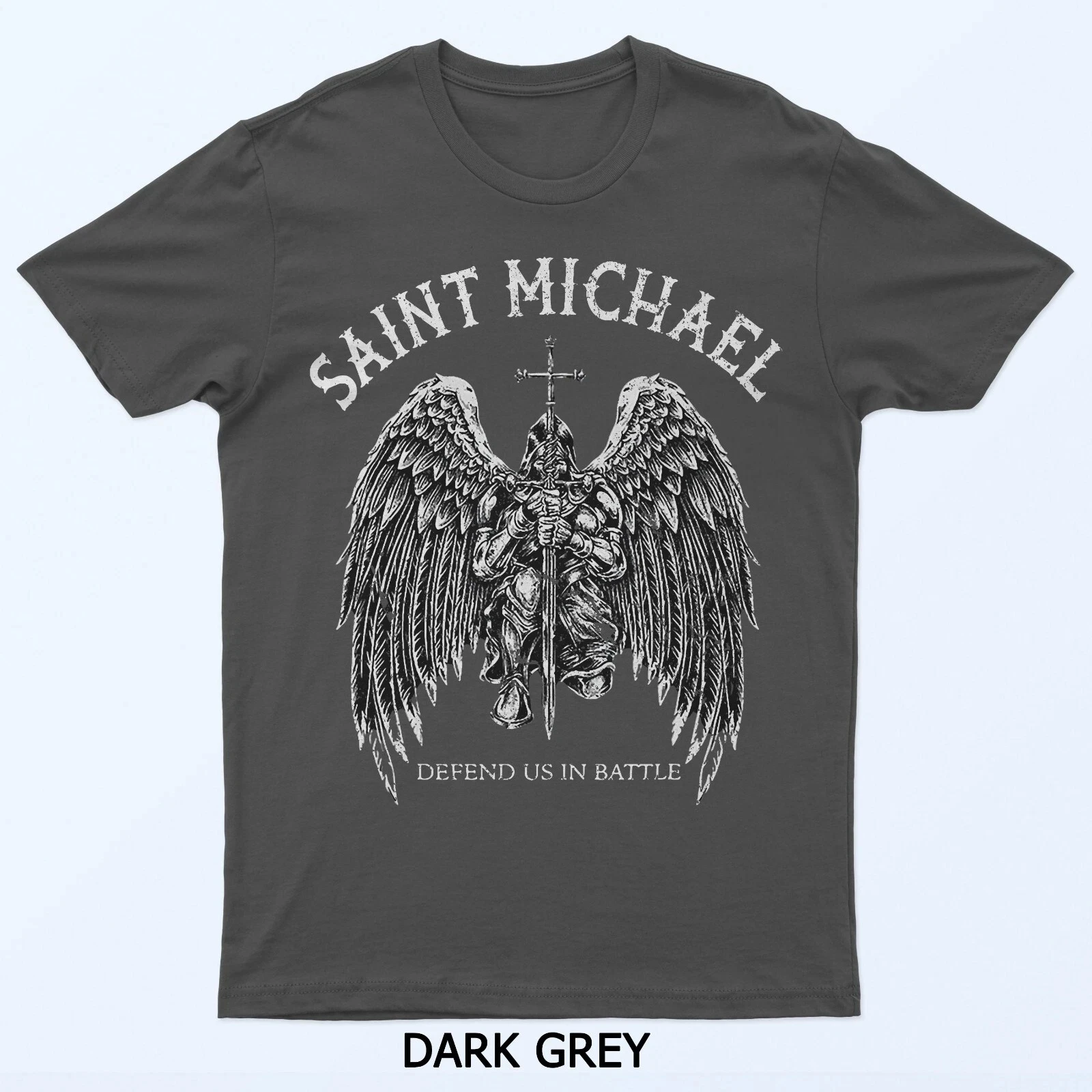 Saint Michael Defend Us In Battle  T-shirt  Printed design Comfortable and Daily Funny Fashionable Men's Clothing Men Tee