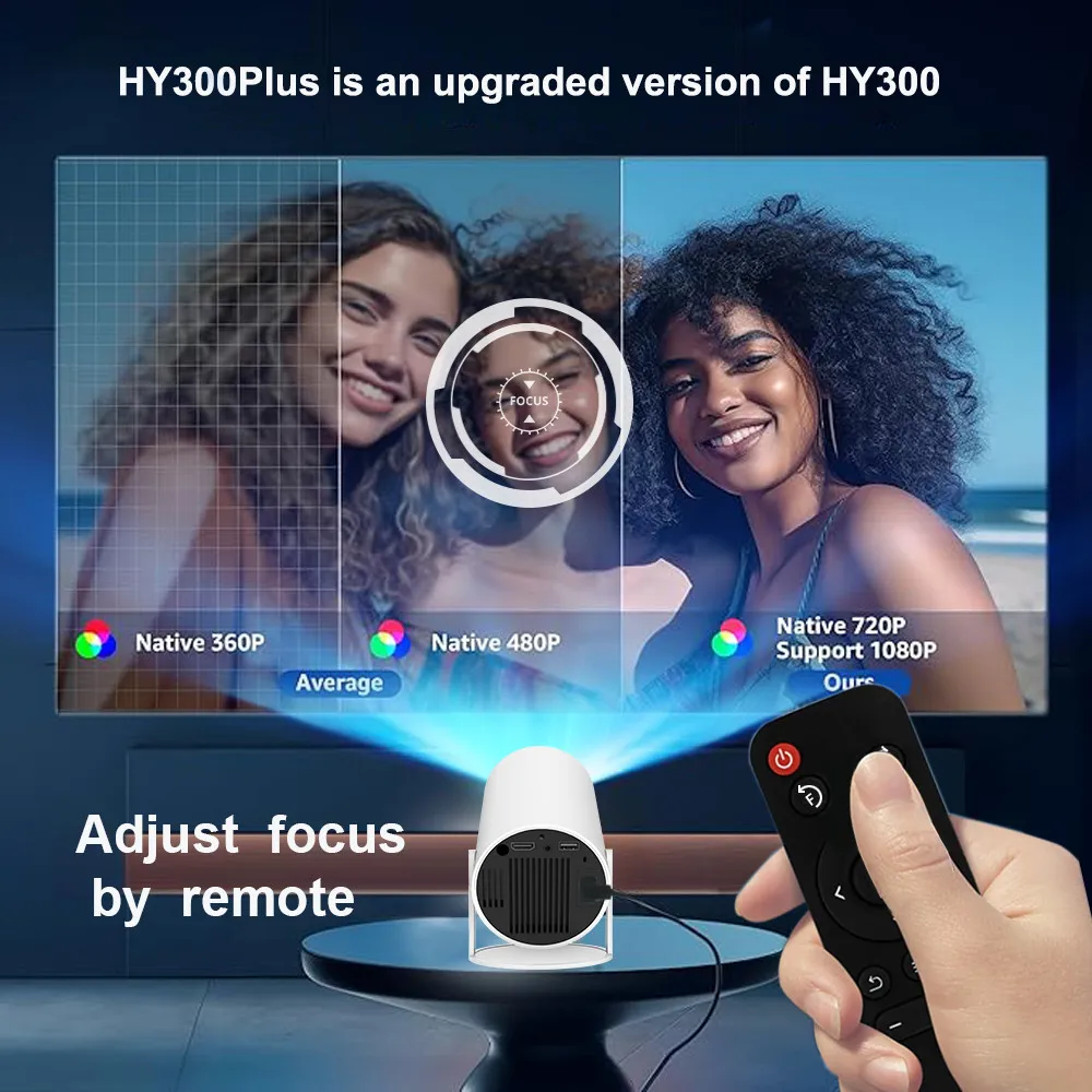 2025new DITONG HY300 pro جديد HD 4K جهاز عرض محمول أندرويد LED فيديو مسرح منزلي سينما صغيرة Proyector فيلم HY300plus