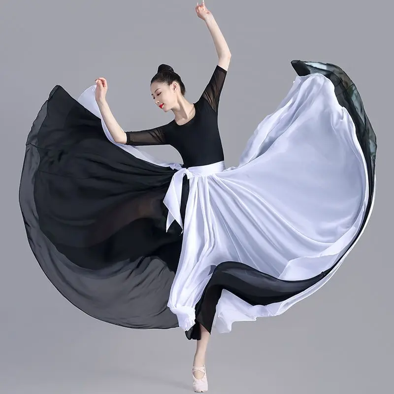 720-degree swing skirt, double-layer classical dance, square dance, art examination, jazz dance, national dance skirt