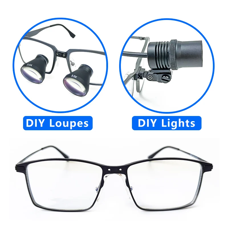 Burite Titanrahmen mit Löchern, Zahnlupenzubehör oder Messing mit Löchern für binokulare Zahnlupen, Lupenzubehör