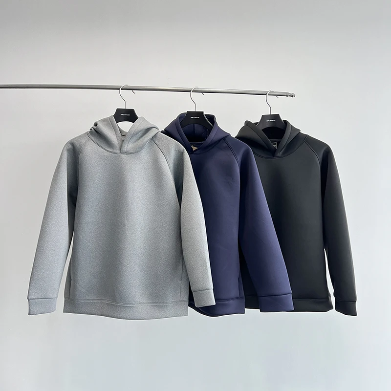 OZ Sle فضفاضة تناسب الرجال هوديي طبقة الهواء النسيج الربيع عارضة اللون البلوز الحديثة Sle زوجين الملابس #3