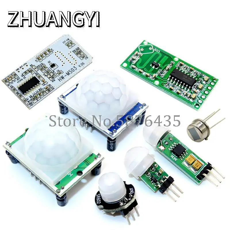 HC-SR501-módulo Detector de movimiento, dispositivo con soporte de módulo piroeléctrico infrarrojo, HC-SR505, AM312, SR602, ajuste de RCWL-0516