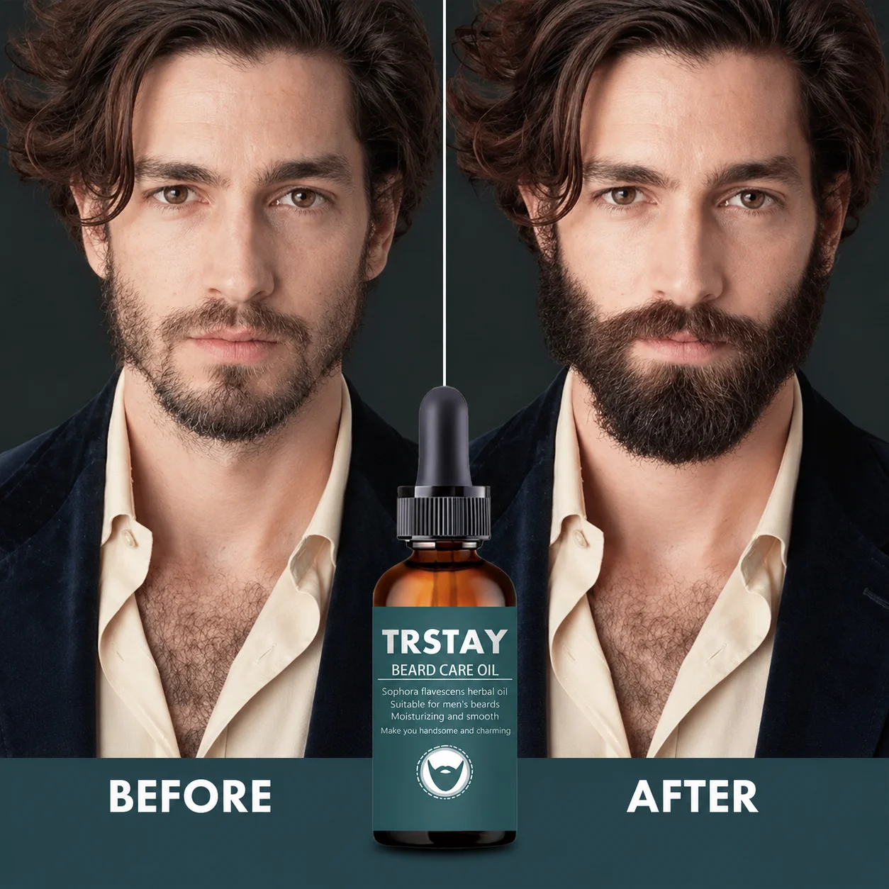 TRSTAY Men's Beard Care Oil - Softens and Smooths Beard Hair, Daily Beard Moisturizing Oil